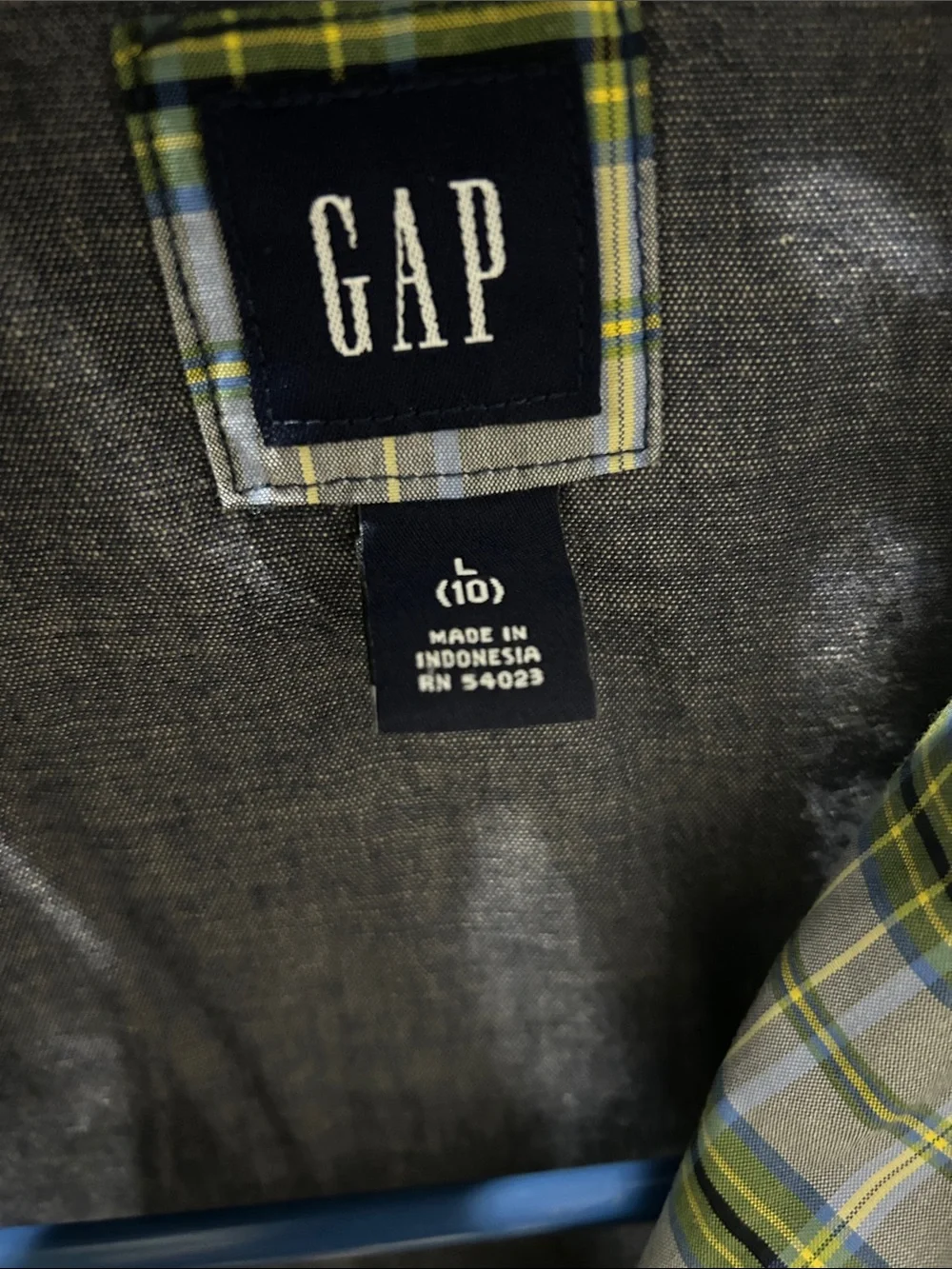 Gap Boys' Green Plaid Lightweight Jacket